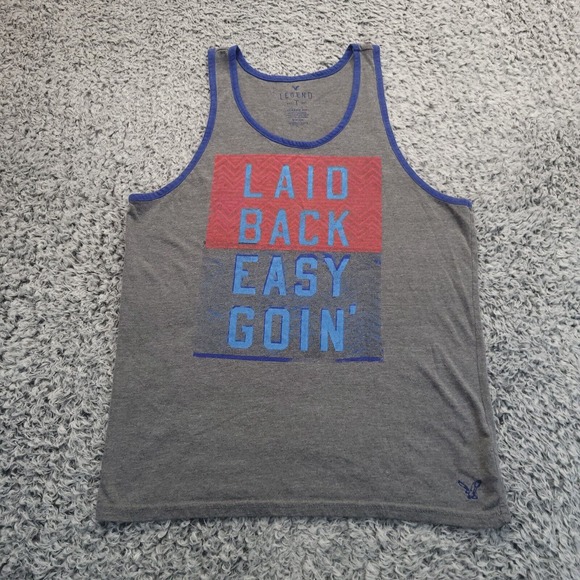 American Eagle Outfitters Shirt Men Small Gray Summer Preppy Normcore Tank Top - Picture 1 of 7